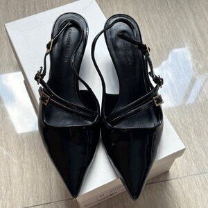 Charles & Keith Black Slingback Heels